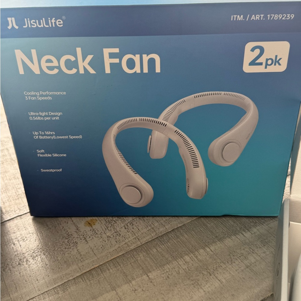 JISULIFE Portable Neck Fan Women Men 2 Pack Light Gray New - Picture 12 of 16